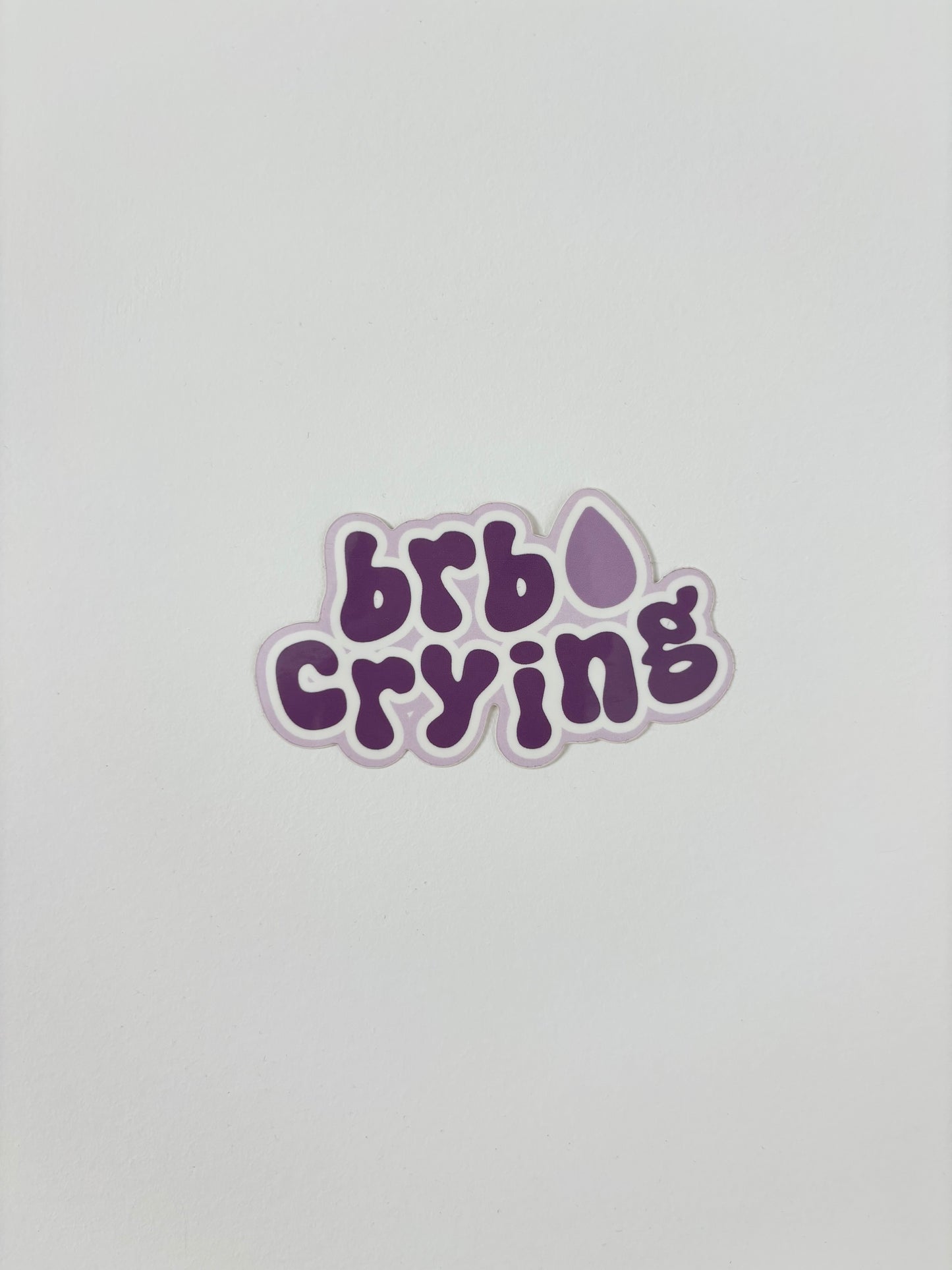 brb crying logo sticker