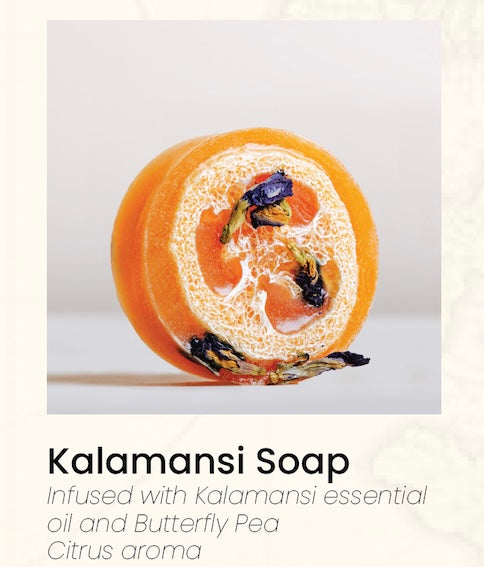 The eco-conscious calamansi soap is “infused with Kalamansi essential oil and Butterfly Pea Citrus aroma.”