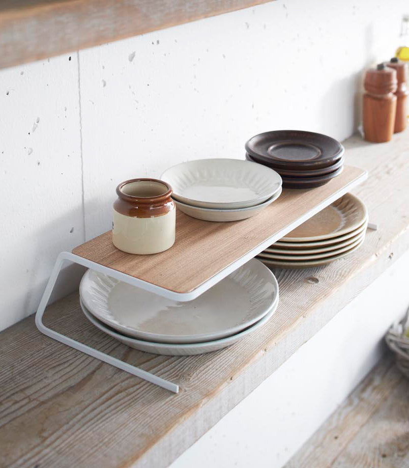 Dish Riser - Large - Steel + Wood