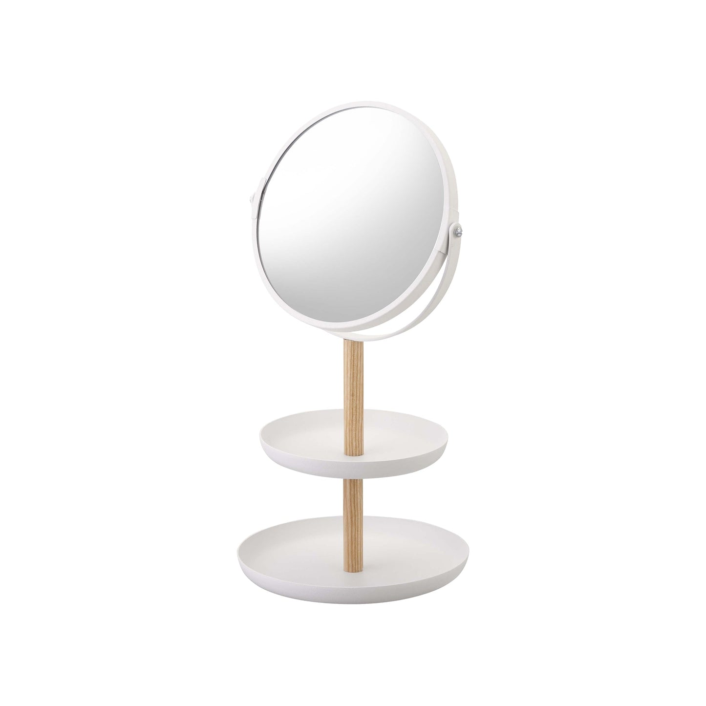 Two-Tier Jewelry Tray With Mirror - Steel + Wood