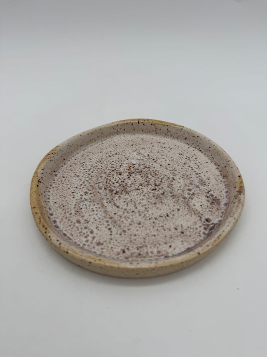 Ceramic hyacinth speckle saucer