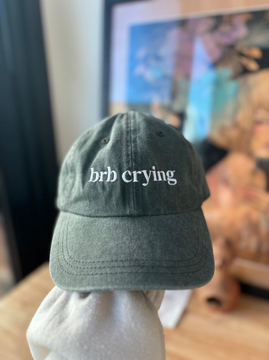 brb crying hat