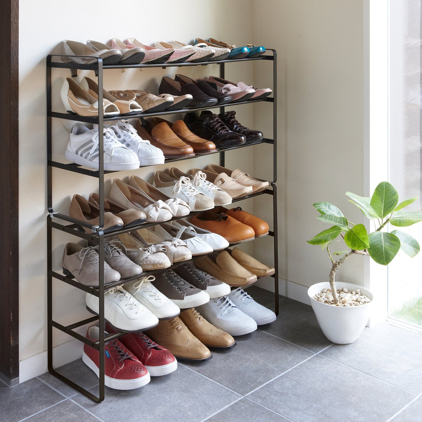 Three-Tier Expandable Shoe Rack (18" H)  - Steel