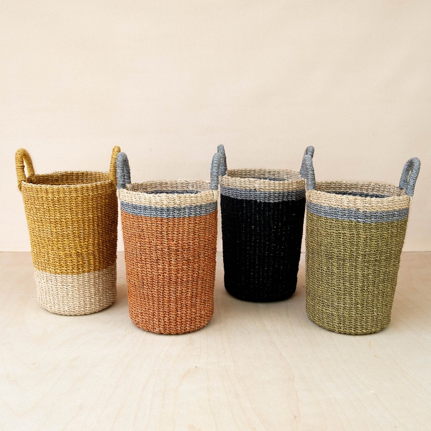 Olive Tall Wicker Basket Vase - Woven Plant Baskets | LIKHÂ
