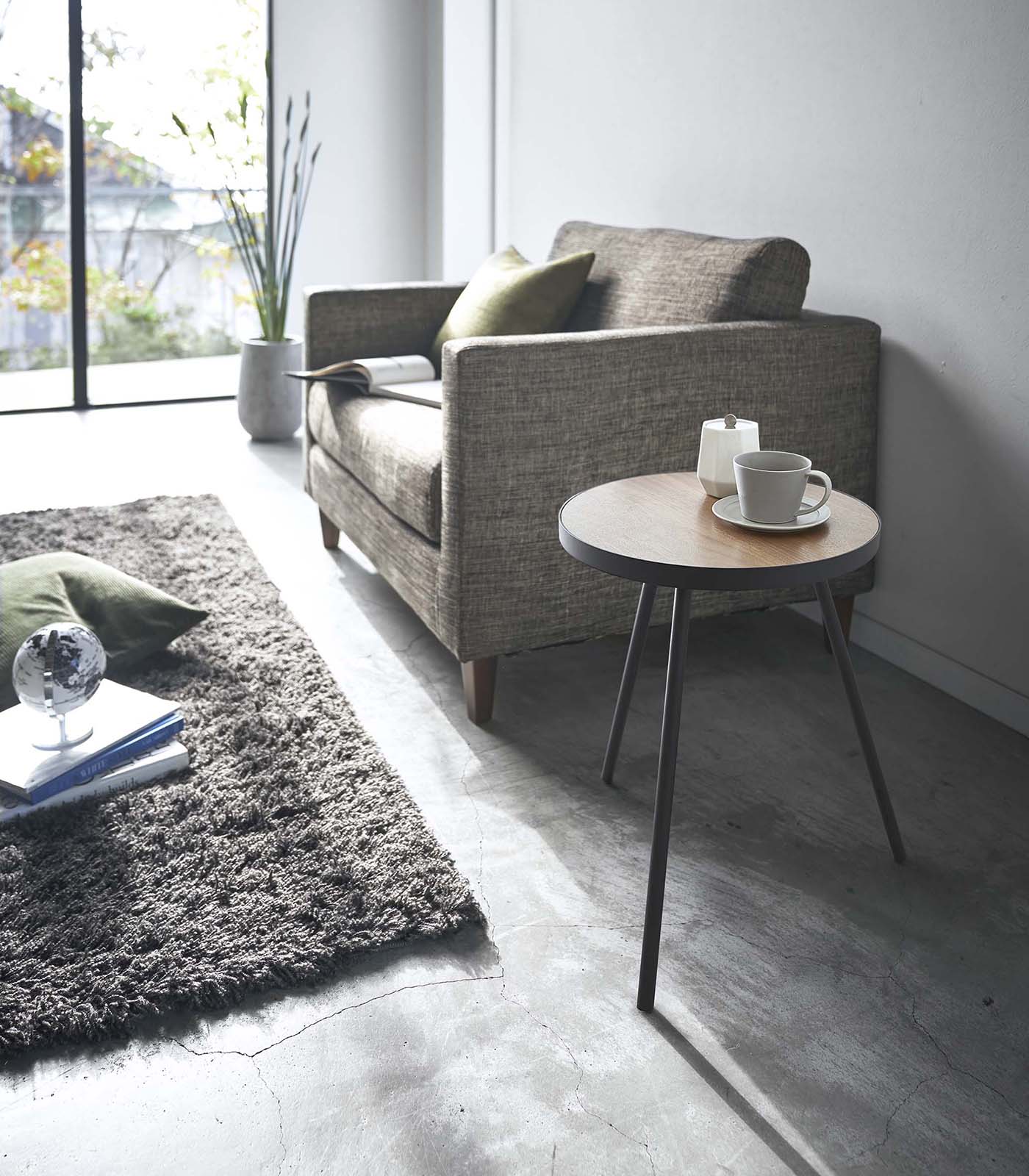 Side Table (20" H)  - Steel + Wood
