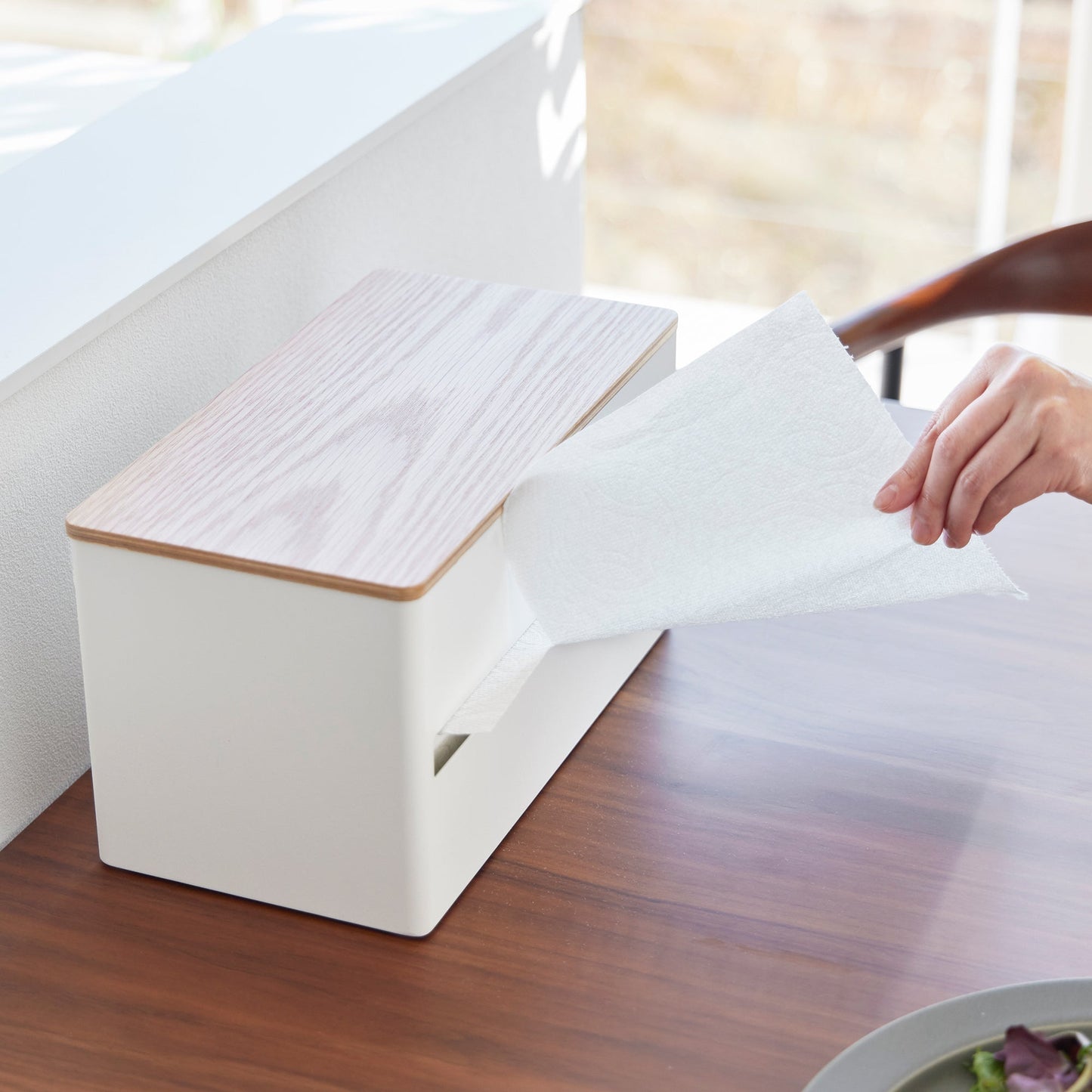 Paper Towel Dispenser - Steel + Wood