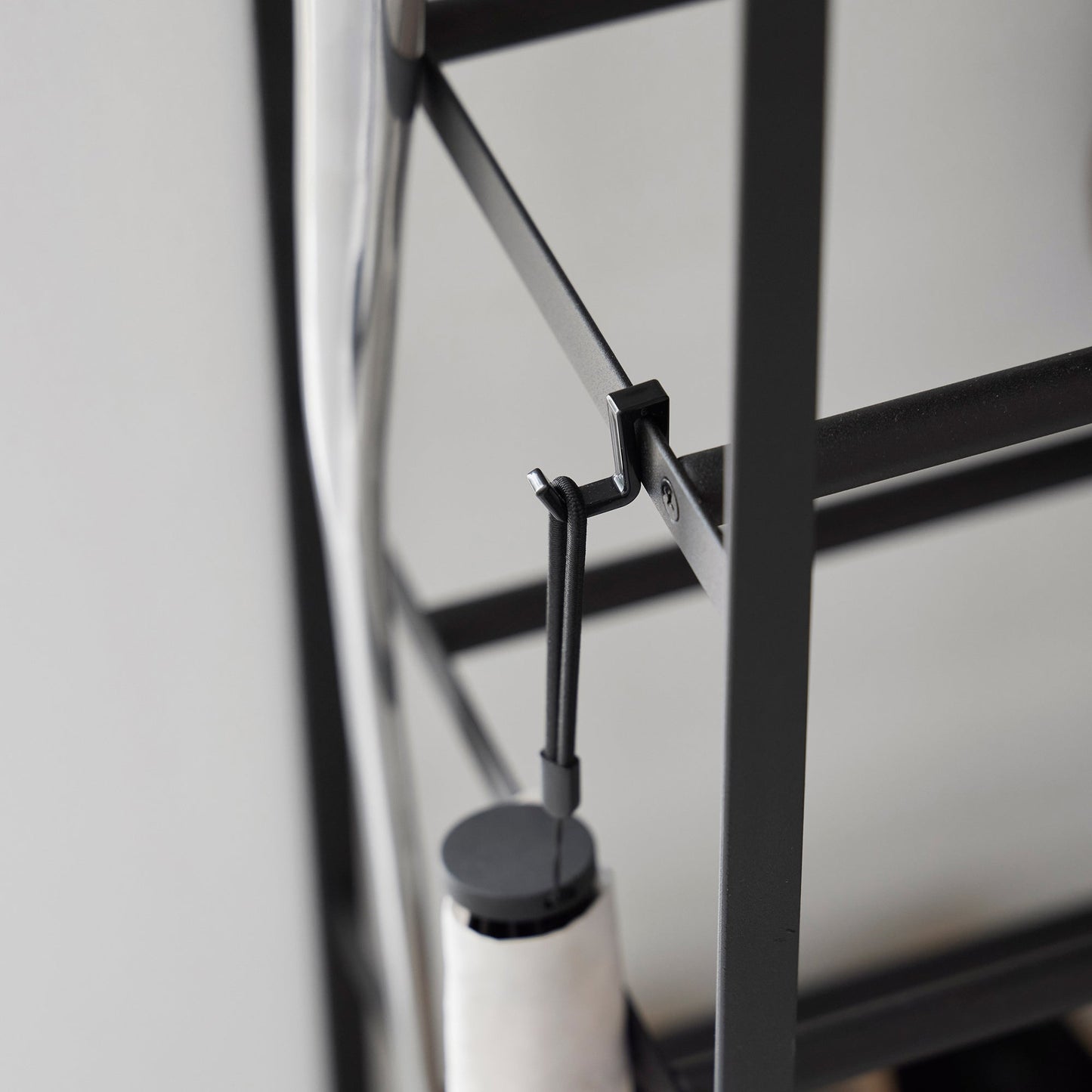 Rolling Five-Tier Shoe Rack (" H)  - Steel + Wood