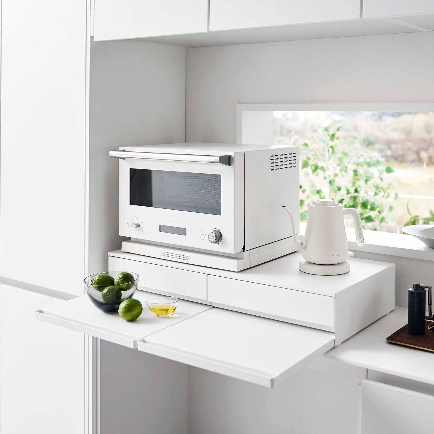 Countertop Drawer with Pull-Out Shelf - Wide - Steel
