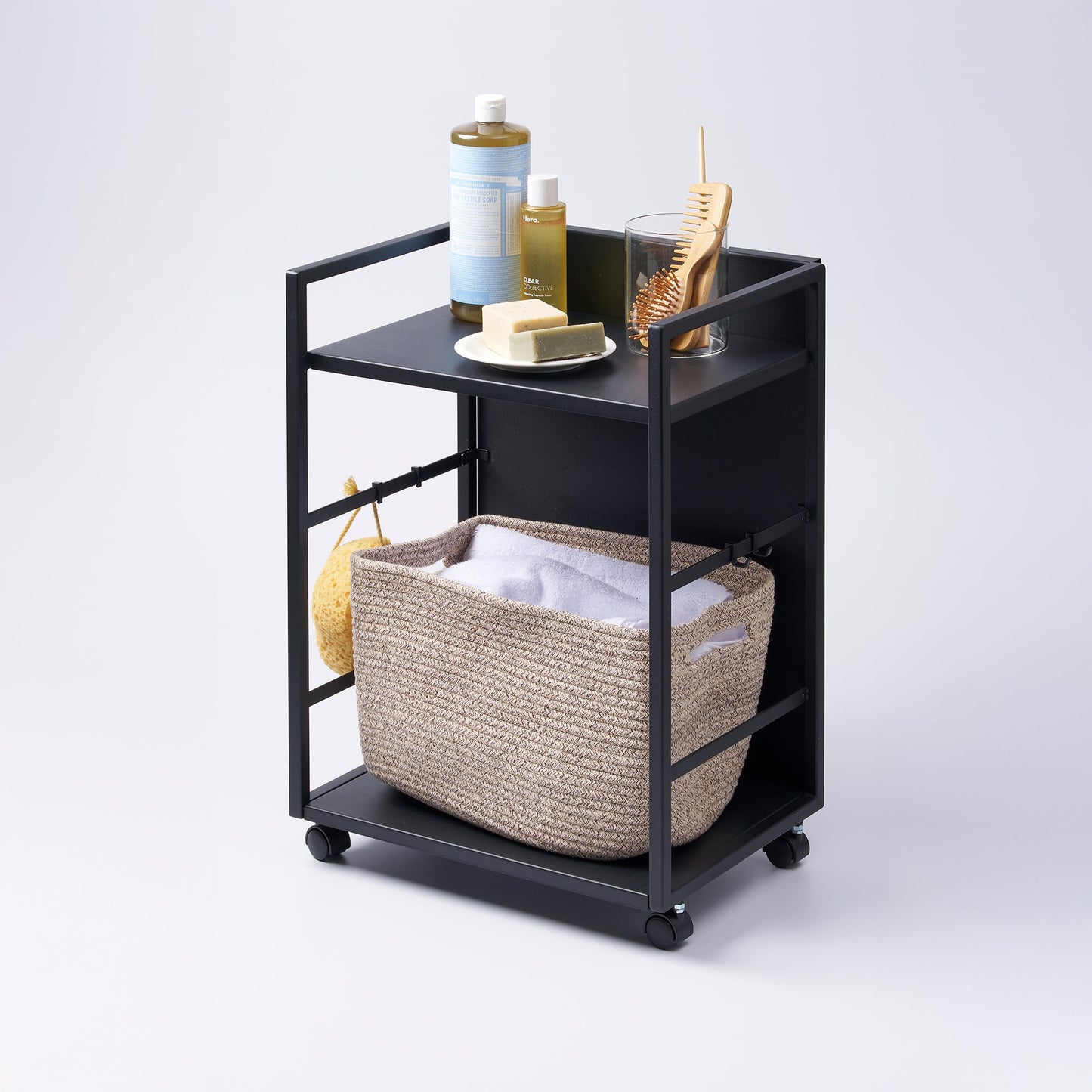 Two-Tier Hideaway Storage Cart (24" H)  - Steel