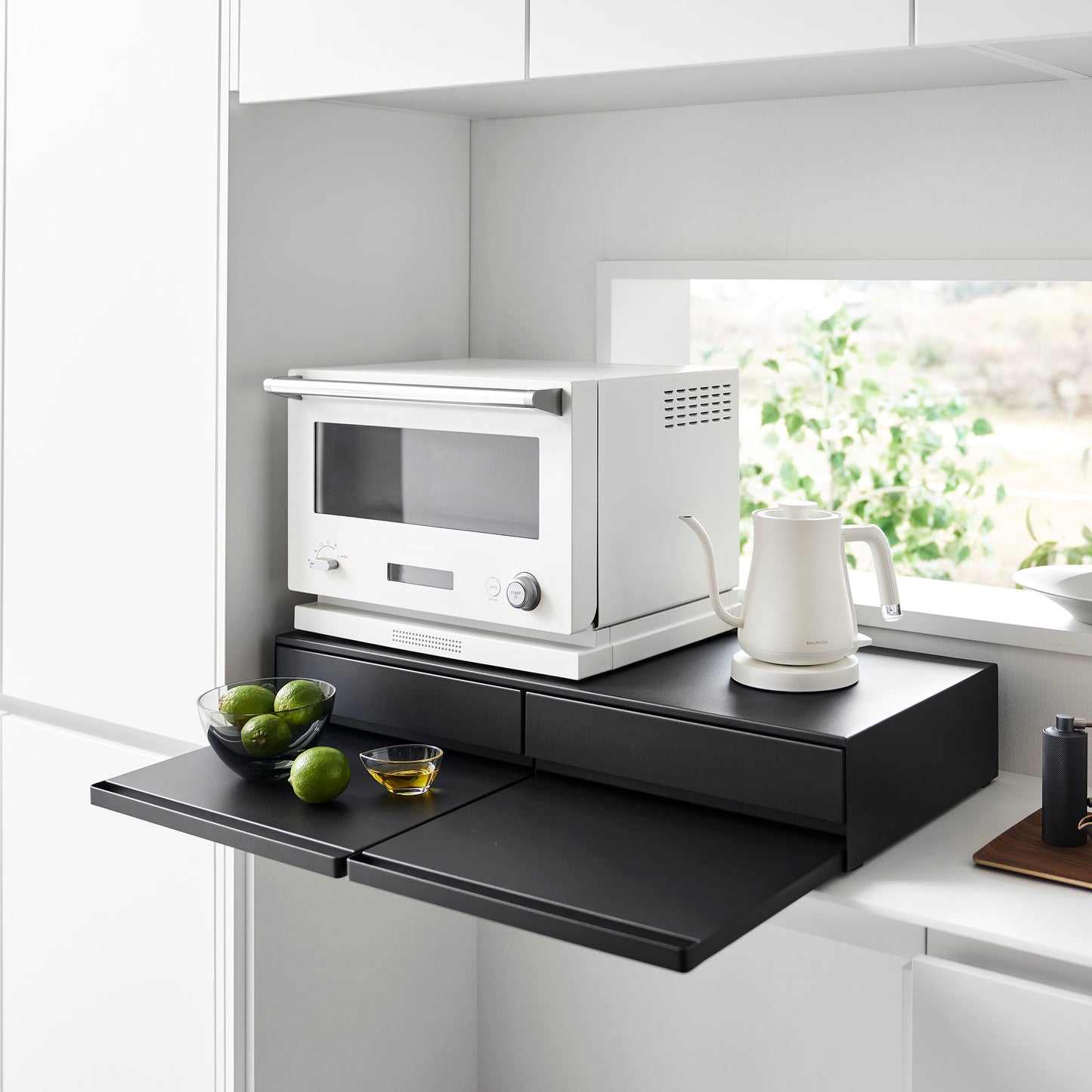 Countertop Drawer with Pull-Out Shelf - Wide - Steel