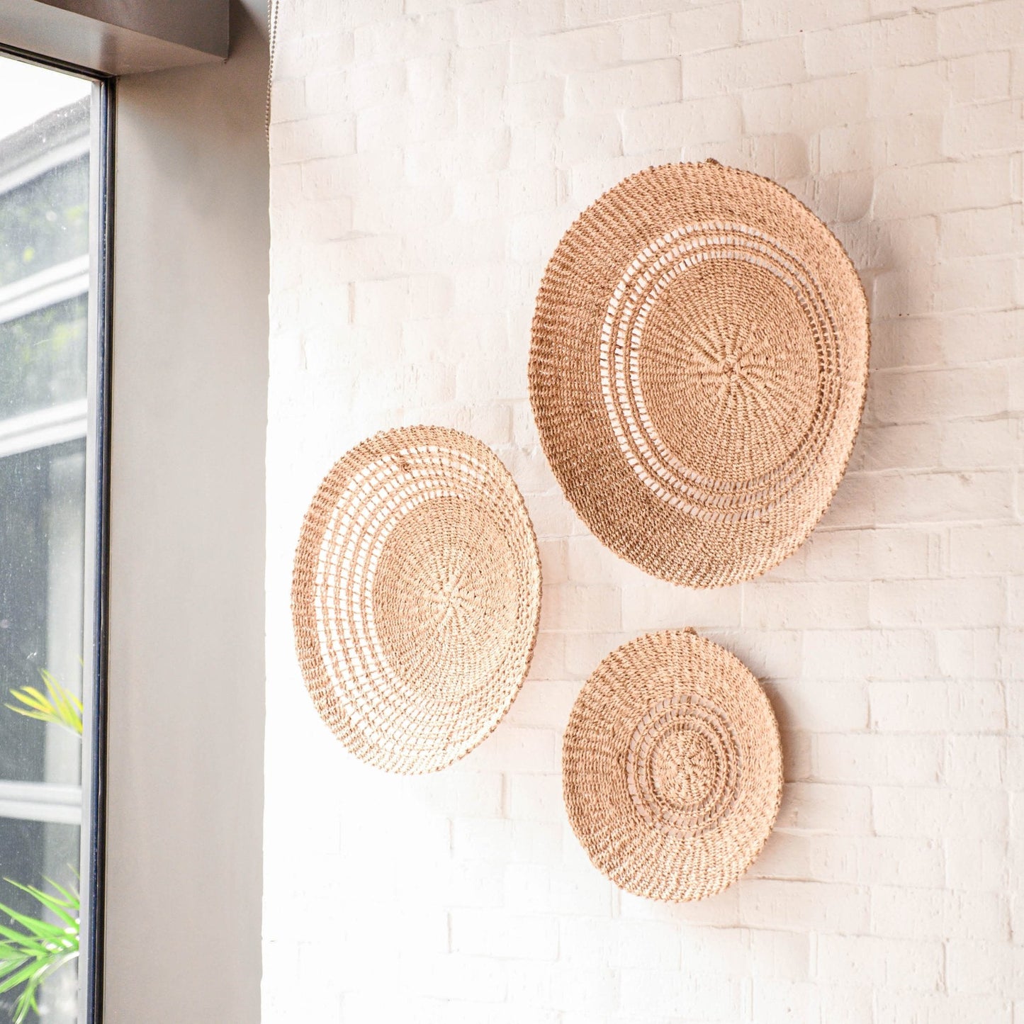Open Weave Wall Baskets, Medium - Woven Wall Baskets | LIKHÂ